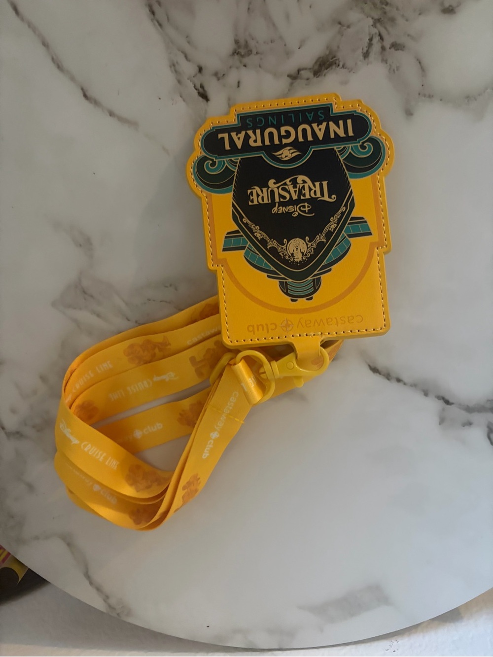 Disney Yellow 'Treasures' Lanyard Card Holder with Nautical Accent